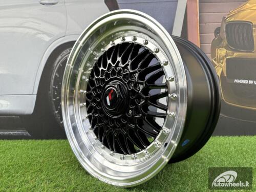 JR Wheels JR9 15x7 ET20 4x100/108 Gloss Black w/Machined Lip