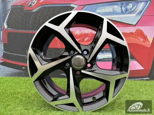 Ratlankis R18x7.5  5X100  ET  41  57.1  B5340  (IN5339)  Black Polished (MB)  For VW  (K7)