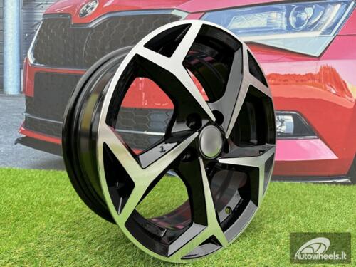 Ratlankis R18x7.5  5X100  ET  41  57.1  B5340  (IN5339)  Black Polished (MB)  For VW  (K7)