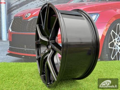 Ratlankis Trackhawk SRT style R22X9J 5X127 ET34 71.5 Gloss Black for Jeep Grand Cherokee, Dodge Durango