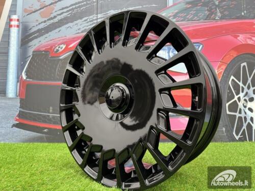 Ratlankis  Mono Turbine Style | R20X8.5J 5X112 ET35 66.6 Gloss Black for 