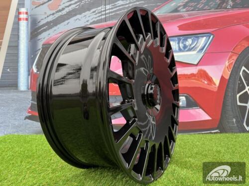 Ratlankis  Mono Turbine Style | R20X8.5J 5X112 ET35 66.6 Gloss Black for 