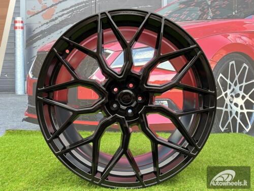 Ratlankis Khan Motorsport Style R23X10.5J 5x112 ET25 66.45 Gloss Black for Audi Q7, Q8