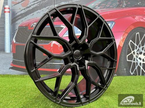 Ratlankis Khan Motorsport Style R23X10.5J 5x112 ET25 66.45 Gloss Black for Audi Q7, Q8