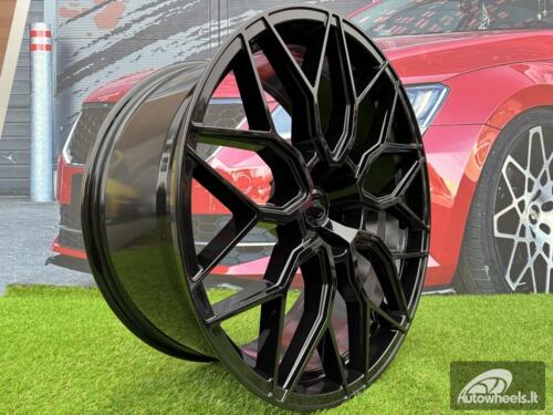 Ratlankis Khan Motorsport Style R23X10.5J 5x112 ET25 66.45 Gloss Black for Audi Q7, Q8