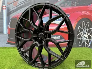 Ratlankis Khan Motorsport Style R23X10.5J 5x112 ET25 66.45 Gloss Black for Audi Q7, Q8 