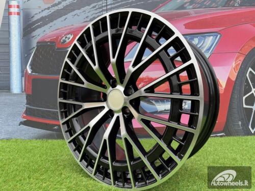 Ratlankis EQE Multi Spoke style R22X9J 5x112 ET35 66.6 Gloss Black with Diamond cut