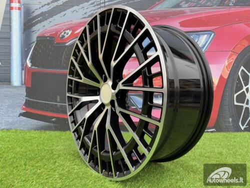 Ratlankis EQE Multi Spoke style R22X9J 5x112 ET35 66.6 Gloss Black with Diamond cut