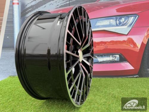 Ratlankis EQE Multi Spoke style R22X9J 5x112 ET35 66.6 Gloss Black with Diamond cut