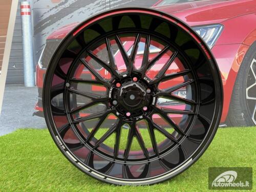 Ratlankis K2 Offroad Style R20X10J 6x139.7 ET-19 106.0 Black with Red Lip for Toyota Land Cruiser, Hilux