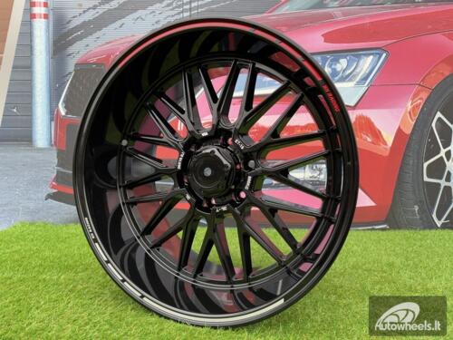 Ratlankis K2 Offroad Style R20X10J 6x139.7 ET-19 106.0 Black with Red Lip for Toyota Land Cruiser, Hilux