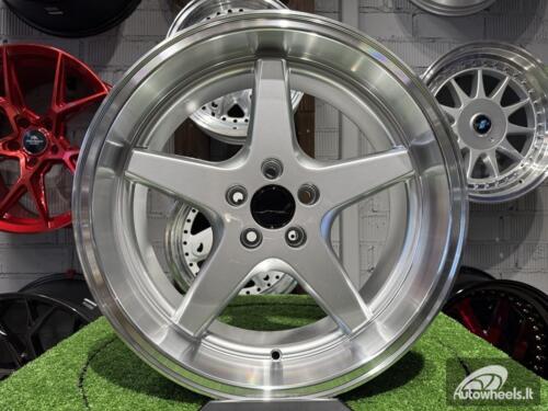 Ratlankis Volvo classic 5 spoke style R18X8.5J 5x108 ET13 65.1 Silver with Diamond cut lip for Volvo 740, 760, 240