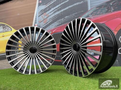 Ratlankis Mercedes Multi Spoke 26 Style R24X10J 5x130 ET20 84.1 Gloss Black with Diamond cut for Mercedes G Class