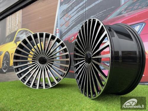 Ratlankis Mercedes Multi Spoke 26 Style R24X10J 5x130 ET20 84.1 Gloss Black with Diamond cut for Mercedes G Class