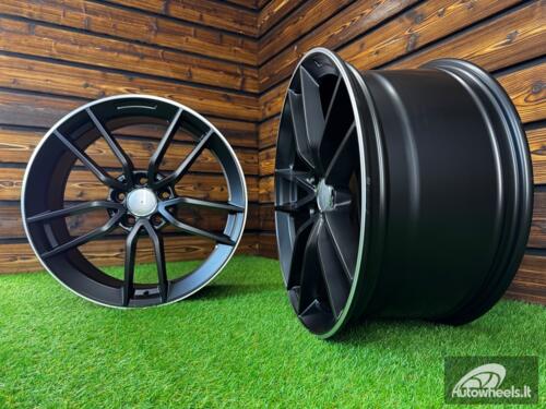 Ratlankis R19x9  5X112  ET  49  66.6  B5461  Black Half Matt+Polished Lip (BLHMPL)  For MER  (K4)  (Rear+Front)