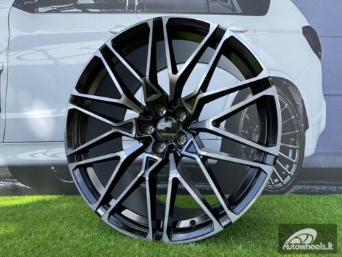Ratlankis R22x10  5X112  ET  32  66.6  B5771  (B16/HE5063)  Black+Tinted Face (BLTF)  For BMW  (P1)  (Rear+Front)