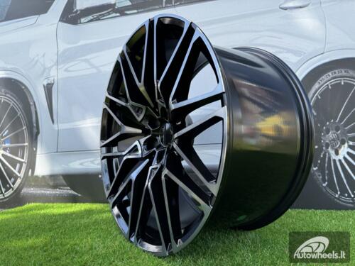 Ratlankis R22x10  5X112  ET  32  66.6  B5771  (B16/HE5063)  Black+Tinted Face (BLTF)  For BMW  (P1)  (Rear+Front)