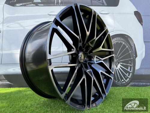 Ratlankis R22x10  5X112  ET  32  66.6  B5771  (B16/HE5063)  Black+Tinted Face (BLTF)  For BMW  (P1)  (Rear+Front)
