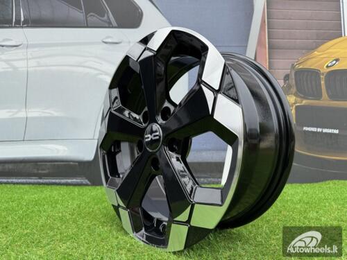 Ratlankis R16x6.5  5X114.3  ET  45  66.1  Y1274  Black Partial Polished (BP)  For DACIA  (K4+D5)  (NEW Model)