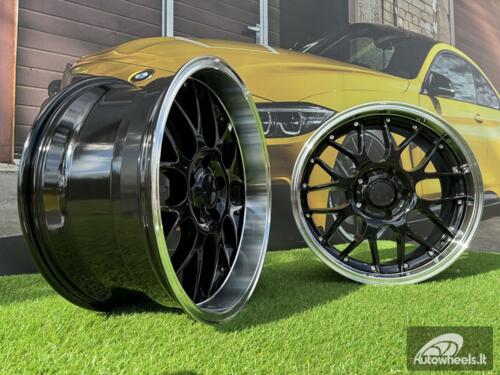 Ratlankis BBS RS-GT Style R18x9 5X120 ET20 74.1 Black with Diamond Cut lip