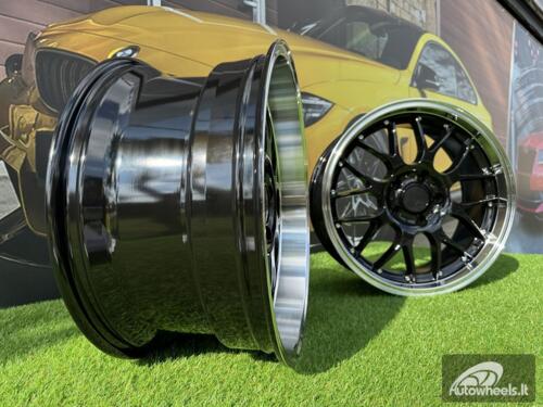 Ratlankis BBS RS-GT Style R18x9 5X120 ET20 74.1 Black with Diamond Cut lip