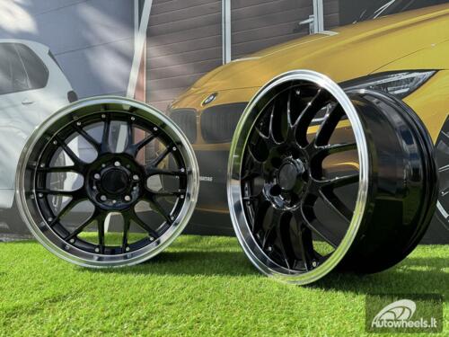 Ratlankis BBS RS-GT Style R18x9 5X120 ET20 74.1 Black with Diamond Cut lip