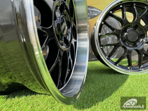 Ratlankis BBS RS-GT Style R18x9 5X120 ET20 74.1 Black with Diamond Cut lip