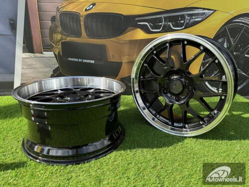 Ratlankis BBS RS-GT Style R18x9 5X120 ET20 74.1 Black with Diamond Cut lip