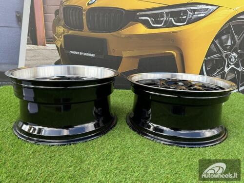 Ratlankis BBS RS-GT Style R18x9 5X120 ET20 74.1 Black with Diamond Cut lip