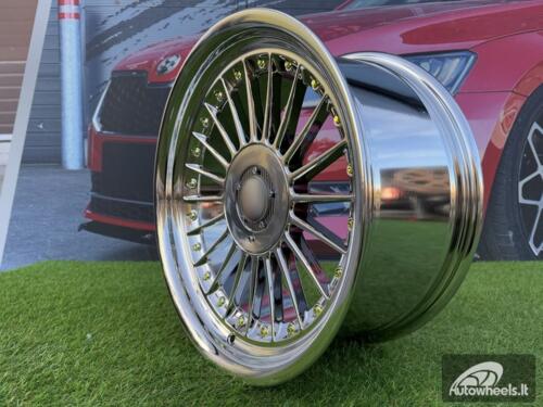 Ratlankis Alpina Classic Style  R17X9J 4X100/5X100 ET15 73.1 Chrome with gold Rivets