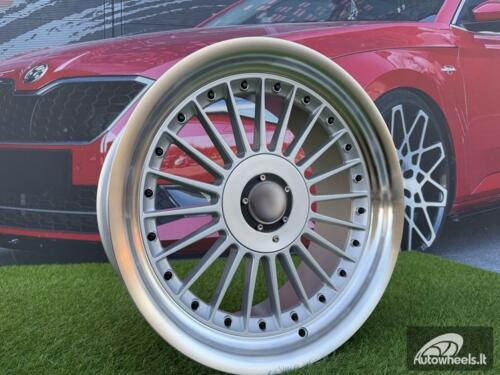 Ratlankis Alpina Classic Style R17X8J 5X112/5X120 ET20 72.6 Silver with Diamond cut lip and black rivets