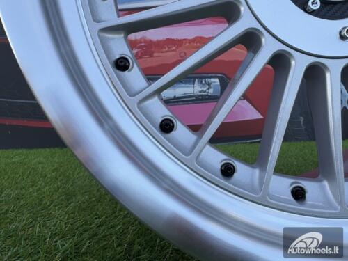 Ratlankis Alpina Classic Style R17X8J 5X112/5X120 ET20 72.6 Silver with Diamond cut lip and black rivets