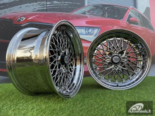 Ratlankis SSR Mesh Formula Style R15X8.25J 4X100 ET20 73.1 Chrome with Gold Rivets