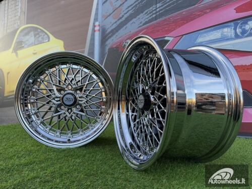 Ratlankis SSR Mesh Formula Style R15X8.25J 4X100 ET20 73.1 Chrome with Gold Rivets