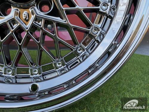 Ratlankis SSR Mesh Formula Style R15X8.25J 4X100 ET20 73.1 Chrome with Gold Rivets