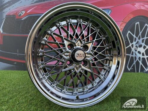 Ratlankis SSR Mesh Formula Style R15X8.25J 4X100 ET20 73.1 Chrome with Gold Rivets