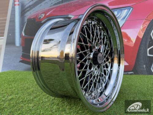 Ratlankis SSR Mesh Formula Style R15X8.25J 4X100 ET20 73.1 Chrome with Gold Rivets