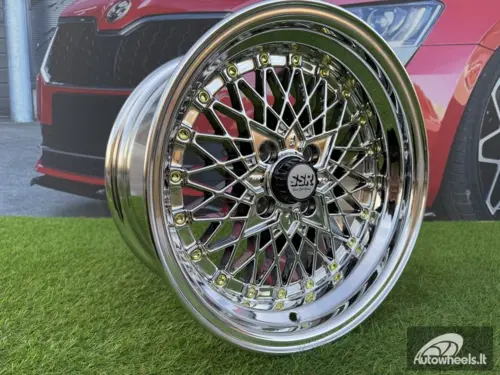 Ratlankis SSR Mesh Formula Style R15X8.25J 4X100 ET20 73.1 Black chrome with Gold Rivets