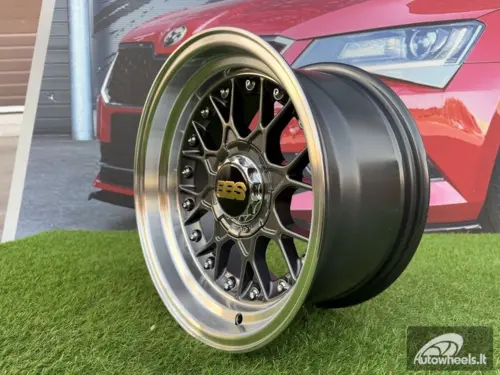 Ratlankis BBS RS Style R15X8J 4X100/4X114.3 ET0 73.1 Grey with Diamond cut lip