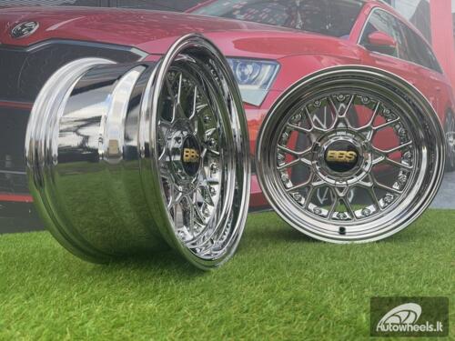 Ratlankis BBS RS Style R15X8J 4X100/4X114.3 ET0 73.1 Chrome with Gold rivets