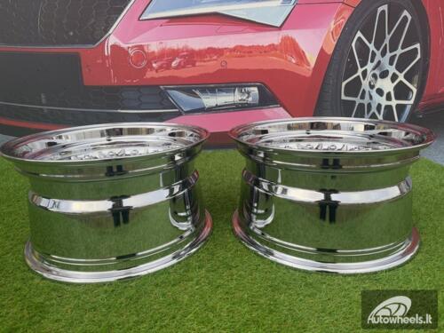 Ratlankis BBS RS Style R15X8J 4X100/4X114.3 ET0 73.1 Chrome with Gold rivets