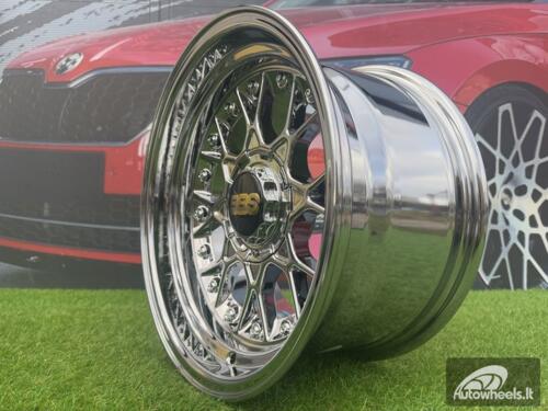 Ratlankis BBS RS Style R15X8J 4X100/4X114.3 ET0 73.1 Chrome with Gold rivets