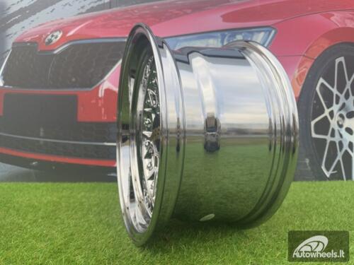 Ratlankis BBS RS Style R15X8J 4X100/4X114.3 ET0 73.1 Chrome with Gold rivets