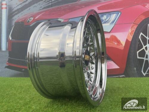 Ratlankis BBS RS Style R15X8J 4X100/4X114.3 ET0 73.1 Chrome with Gold rivets