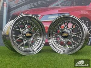 Ratlankis BBS RS Style R15X8J 4X100/4X114.3 ET0 73.1 Chrome with Gold rivets