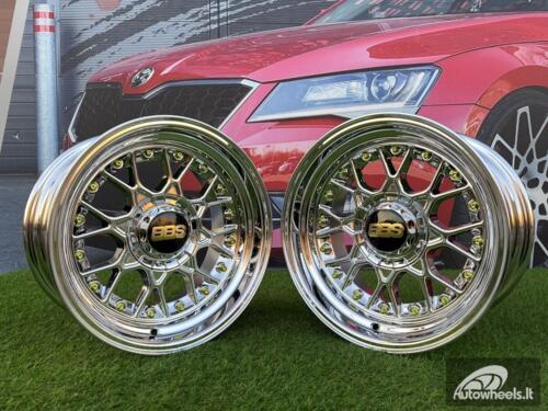 Ratlankis BBS RS Style R15X8J 4X100/4X114.3 ET0 73.1 Black Chrome with Silver rivets