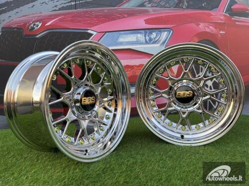 Ratlankis BBS RS Style R15X8J 4X100/4X114.3 ET0 73.1 Black Chrome with Silver rivets