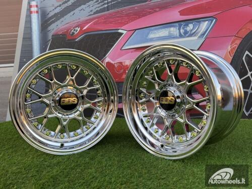 Ratlankis BBS RS Style R15X8J 4X100/4X114.3 ET0 73.1 Black Chrome with Silver rivets