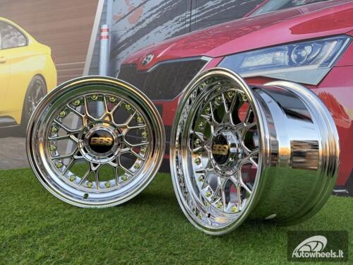Ratlankis BBS RS Style R15X8J 4X100/4X114.3 ET0 73.1 Black Chrome with Silver rivets