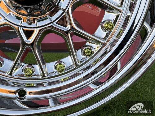 Ratlankis BBS RS Style R15X8J 4X100/4X114.3 ET0 73.1 Black Chrome with Silver rivets
